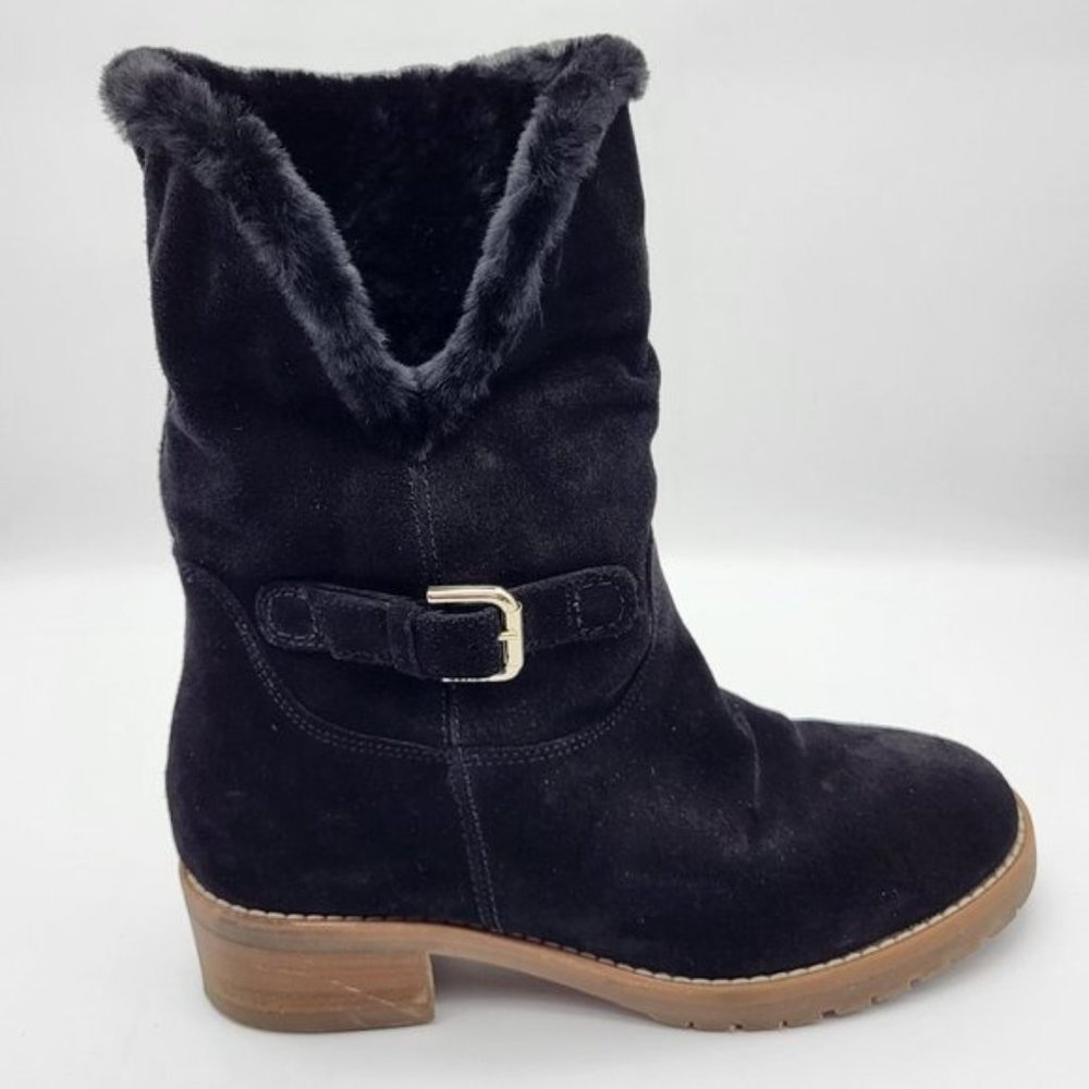 Boden Black Suede Plush Lined Ankle Booties, US Size 7, EUC - Picture 4 of 16